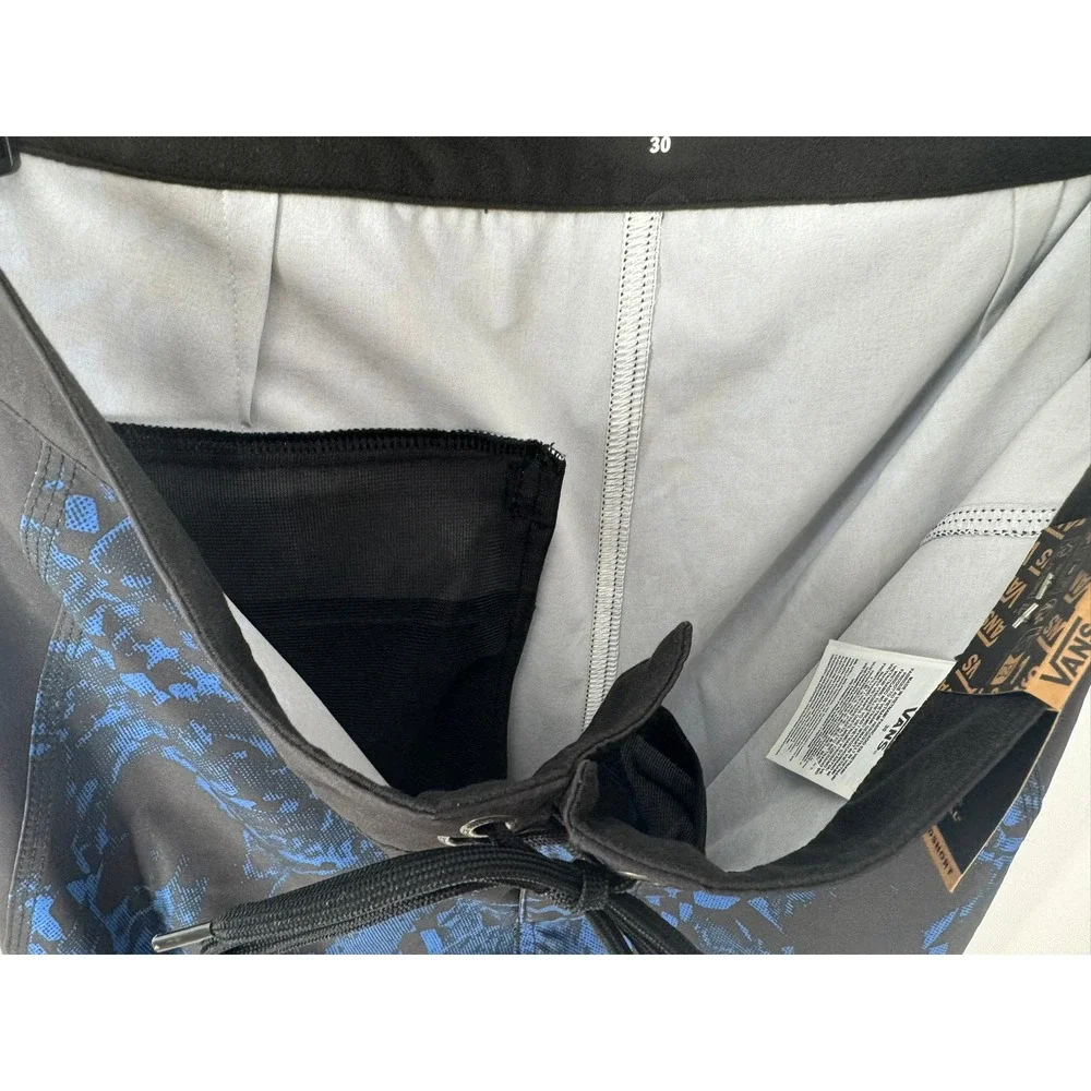 Vans MTE Daily Sideline Boardshorts Mens 30 Black Blue Tonal Checkerboard 19